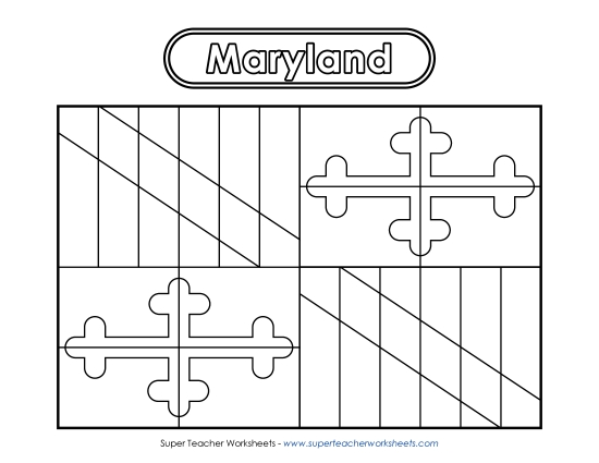 Flags & Seals - Maryland Flag Coloring Page Flags & Seals - Maryland Flag Coloring Page