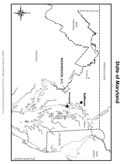 Maryland Map Labeled Printable - Maryland Map Labeled Printable Worksheet 25405 001