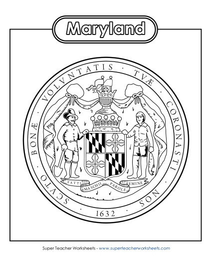 Flags & Seals - Maryland State Seal (Black & White)
