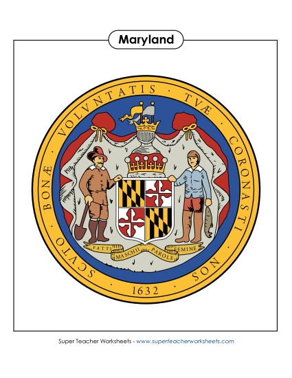 Flags & Seals - Maryland State Seal (Full-Color Version)