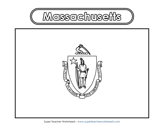 Flags & Seals - Massachusetts Flag Coloring Page Flags & Seals - Massachusetts Flag Coloring Page