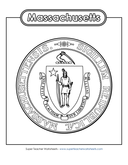 Flags & Seals - Massachusetts State Seal (Black & White) Flags & Seals - Massachusetts State Seal (Black & White)