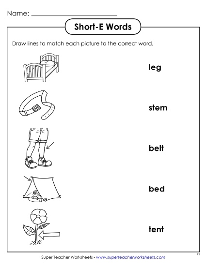Worksheets - Matching Worksheet