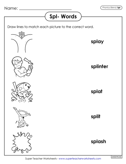 Worksheets - Matching Worksheet (Spl- Words)