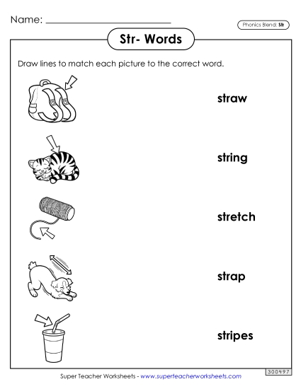 Worksheets - Matching Worksheet (Str- Words)