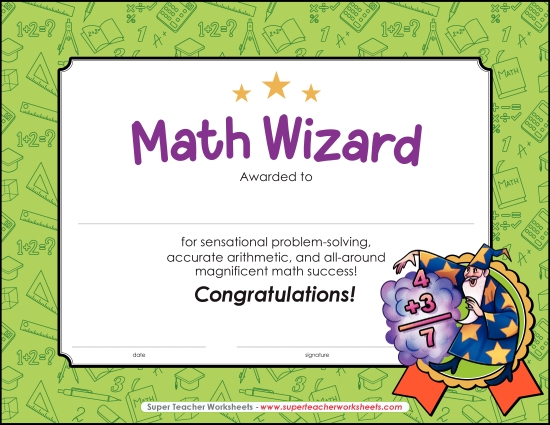 Other School Subjects - Math Award Other School Subjects - Math Award
