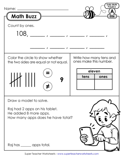 Math Buzz: Week 12 Worksheets 56 through 60