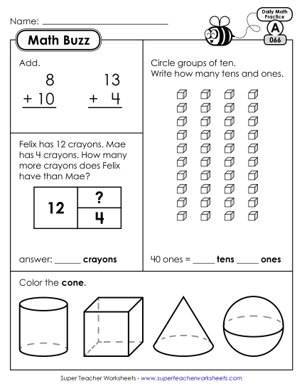 Math Buzz: Week 14 Worksheets 66 through 70 Math Buzz: Week 14 Worksheets 66 through 70
