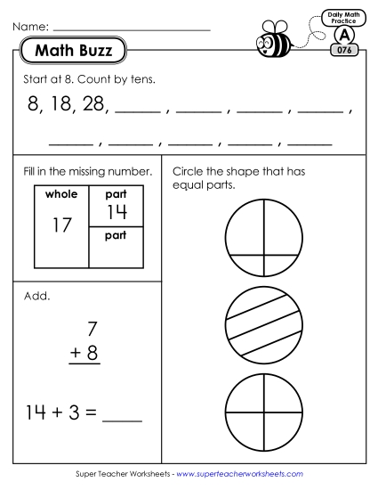 Math Buzz: Week 16 Worksheets 76 through 80 Math Buzz: Week 16 Worksheets 76 through 80