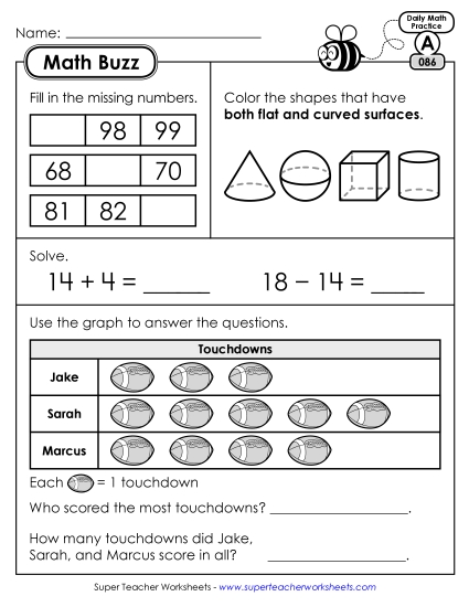 Math Buzz: Week 18 Worksheets 86 through 90