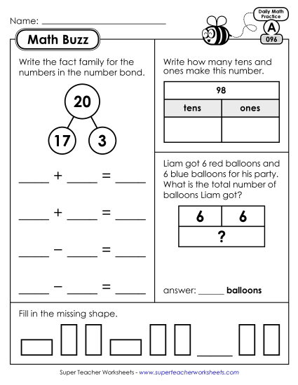 Math Buzz: Week 20 Worksheets 96 through 100 Math Buzz: Week 20 Worksheets 96 through 100