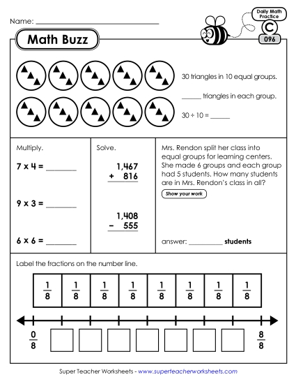 Math Buzz: Week 20 Worksheets 96 through 100 Math Buzz: Week 20 Worksheets 96 through 100