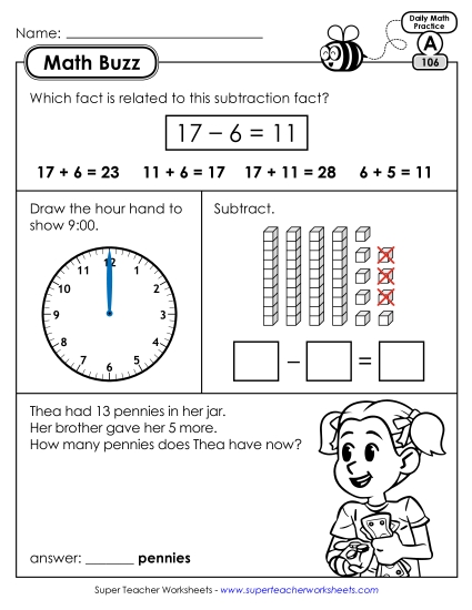 Math Buzz: Week 22 Worksheets 106 through 110