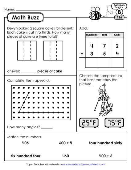 Math Buzz: Week 24 Worksheets 116 through 120 Math Buzz: Week 24 Worksheets 116 through 120