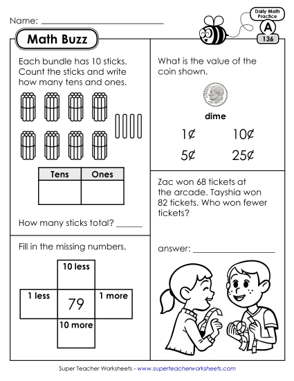 Math Buzz: Week 28 Worksheets 136 through 140 Math Buzz: Week 28 Worksheets 136 through 140