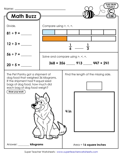 Math Buzz: Week 28 Worksheets 136 through 140 Math Buzz: Week 28 Worksheets 136 through 140