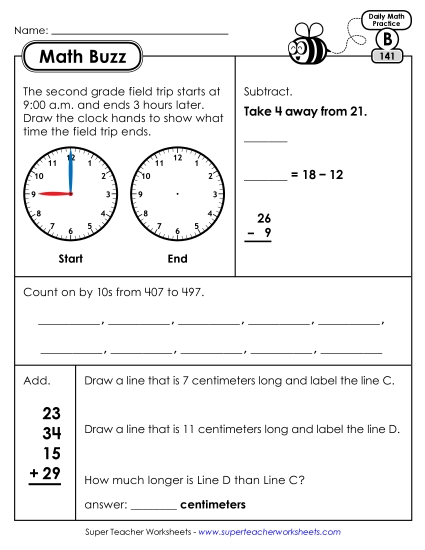 Math Buzz: Week 29 Worksheets 141 through 145 Math Buzz: Week 29 Worksheets 141 through 145