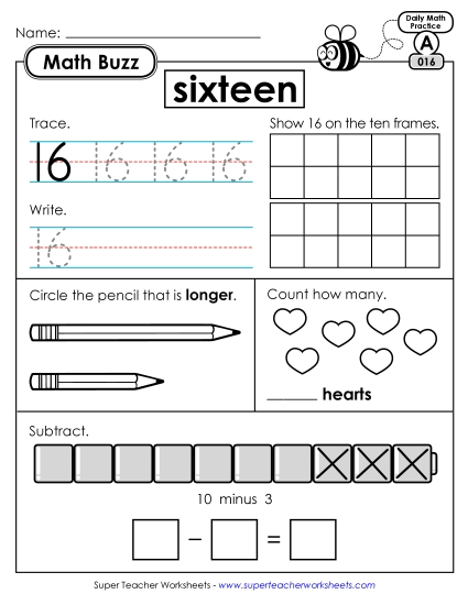 Math Buzz: Week 4 Worksheets 16 through 20