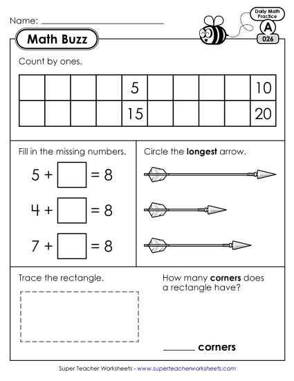 Math Buzz: Week 6 Worksheets 26 through 30 Math Buzz: Week 6 Worksheets 26 through 30