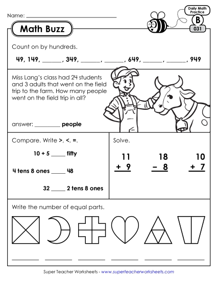 Math Buzz: Week 7 Worksheets 31 through 35 Math Buzz: Week 7 Worksheets 31 through 35
