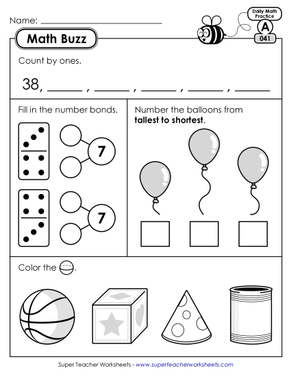 Math Buzz: Week 9 Worksheets 41 through 45 Math Buzz: Week 9 Worksheets 41 through 45