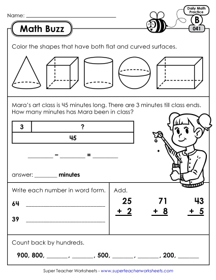 Math Buzz: Week 9 Worksheets 41 through 45 Math Buzz: Week 9 Worksheets 41 through 45