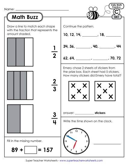Math Buzz: Week 9 Worksheets 41 through 45