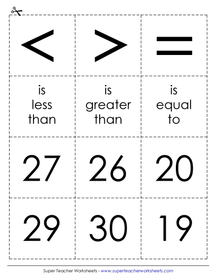 Comparing Numbers - Math Cards: Comparing 2-Digit Numbers Comparing Numbers - Math Cards: Comparing 2-Digit Numbers
