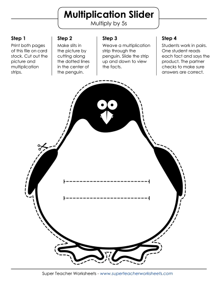 Multiplication by 5s Only - Math Slider: Penguin Multiplication by 5s Only - Math Slider: Penguin