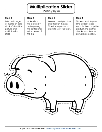 Multiply by 3s Only - Math Slider: Pig Multiply by 3s Only - Math Slider: Pig