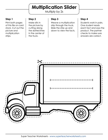 Multiply By 2s Only - Math Slider: Truck Multiply By 2s Only - Math Slider: Truck