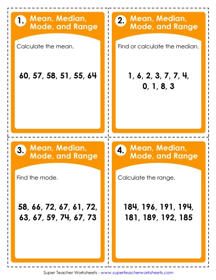 Mean, Median, Mode, or Range Mean, Median, Mode, or Range