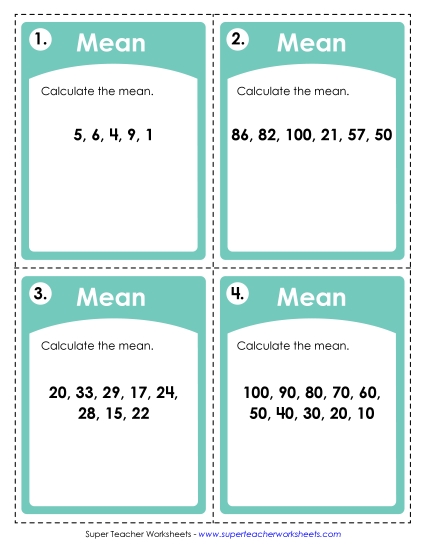 Intermediate Level (Long Division) - Mean Task Cards Intermediate Level (Long Division) - Mean Task Cards