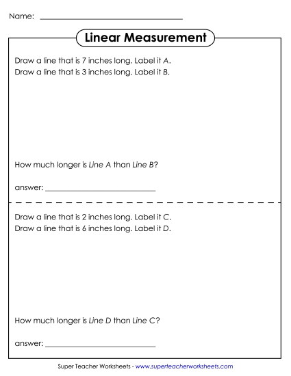 Nearest Inch - Measure, Draw, Subtract