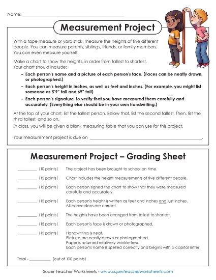 Conversions & Unit Comparisons - Measurement Project