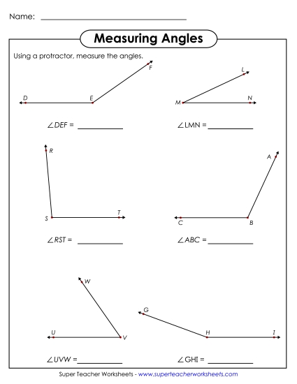 Measuring Angles Worksheets - Measuring Angles 2