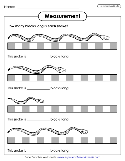 Non-Standard Units - Measuring Snakes (Non-Standard Units) Non-Standard Units - Measuring Snakes (Non-Standard Units)