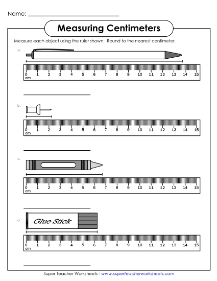 Measuring Centimeters - Measuring to the Nearest Centimeter #2 Measuring Centimeters - Measuring to the Nearest Centimeter #2