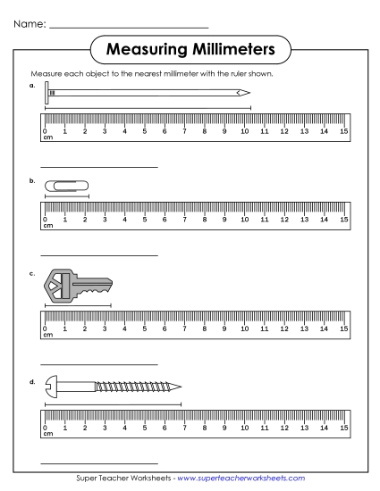 Measuring Millimeters - Measuring to the Nearest Millimeter #1 Measuring Millimeters - Measuring to the Nearest Millimeter #1