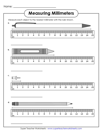 Measuring Millimeters - Measuring to the Nearest Millimeter #2 Measuring Millimeters - Measuring to the Nearest Millimeter #2