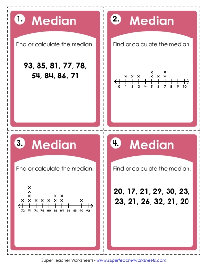 Advanced Level - Median Task Cards