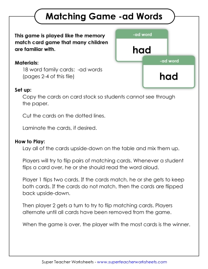 Word Games - Memory Match Game (-ad) Word Games - Memory Match Game (-ad)