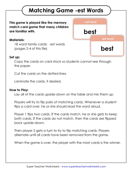 Word Games - Memory Match Game (-est)
