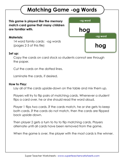 Word Games - Memory Match Game (-og)