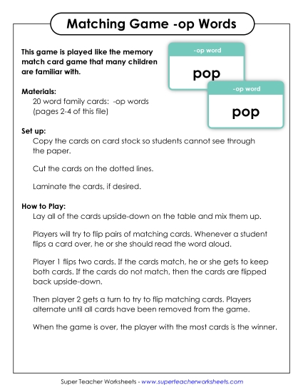 Word Games - Memory Match Game (-op) Word Games - Memory Match Game (-op)