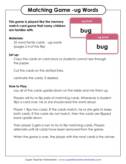 Word Games - Memory Matching Game (-ug)