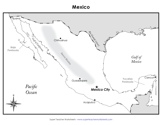 Maps of Mexico - Mexico Map (Labeled; English) Maps of Mexico - Mexico Map (Labeled; English)