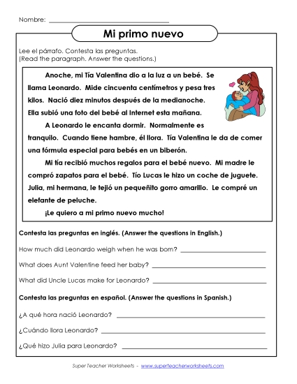 Short Passages (Level: Basic) - Mi primo nuevo Short Passages (Level: Basic) - Mi primo nuevo