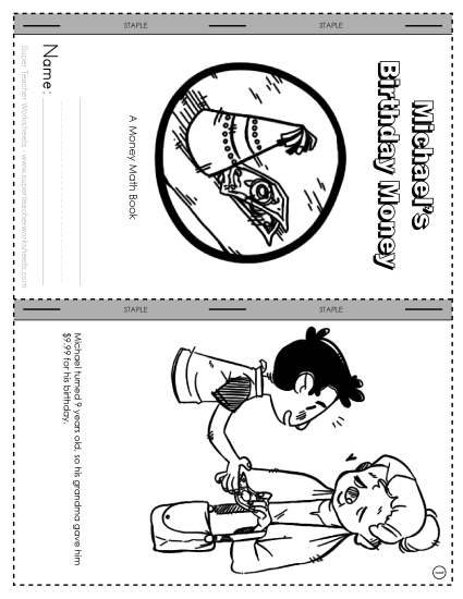 Subtracting Money Worksheets - Michael's Birthday Money (Mini-Book) Subtracting Money Worksheets - Michael's Birthday Money (Mini-Book)
