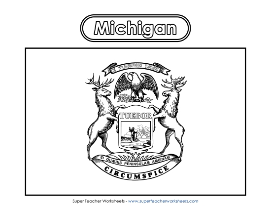 Flags & Seals - Michigan Flag Coloring Page